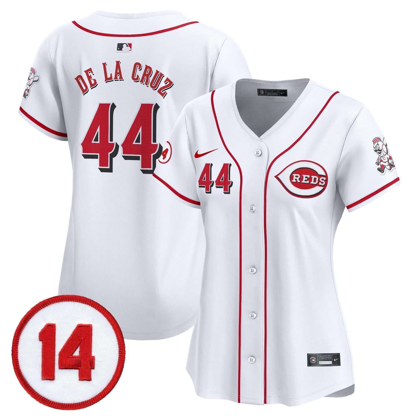 Women's Cincinnati Reds Pete Rose Patch Vapor Premier Limited Jersey - All Stitched