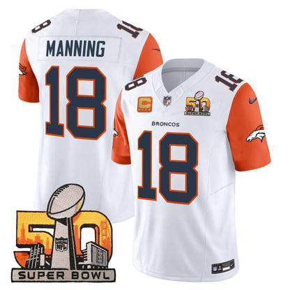 Denver Broncos Super Bowl 50 Patch Vapor Limited Jersey - All Stitched