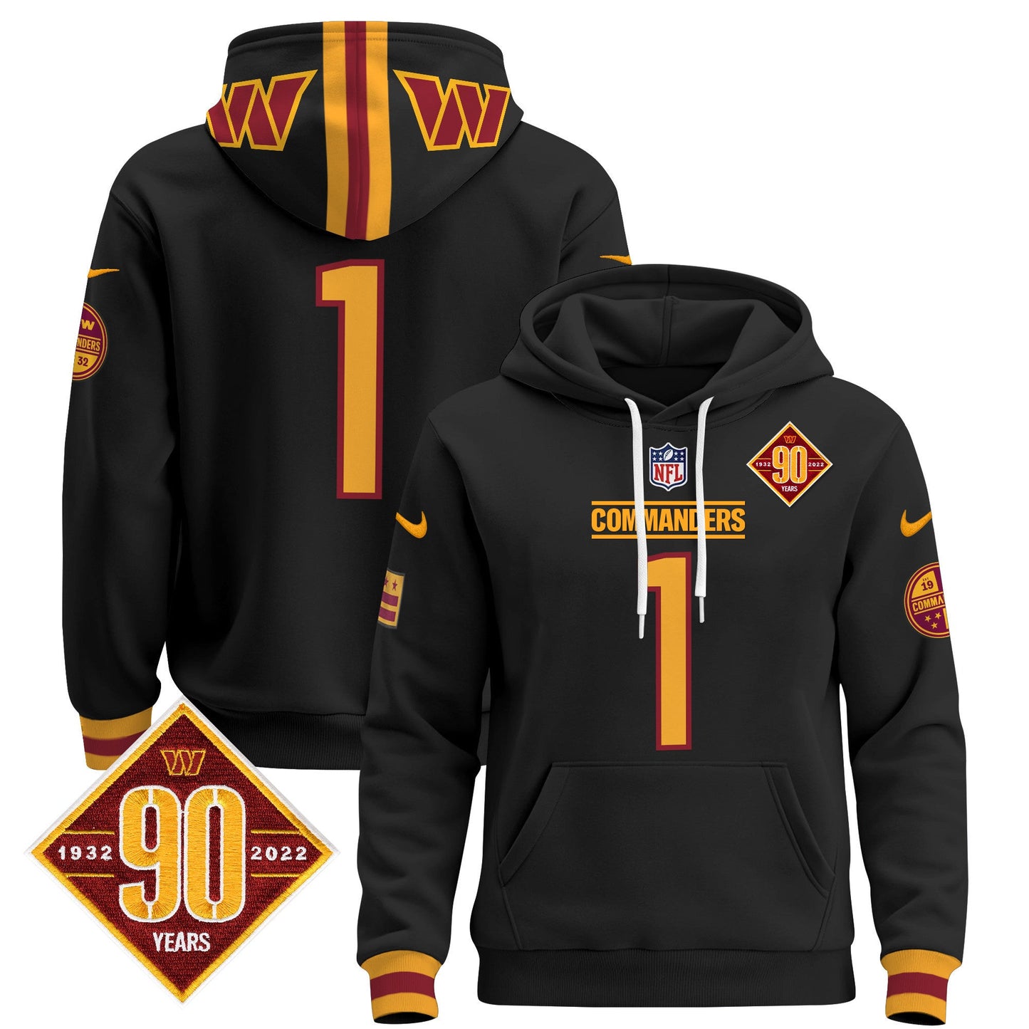 Men's Washington Commanders 2024 Pullover Hoodie - All Stitched