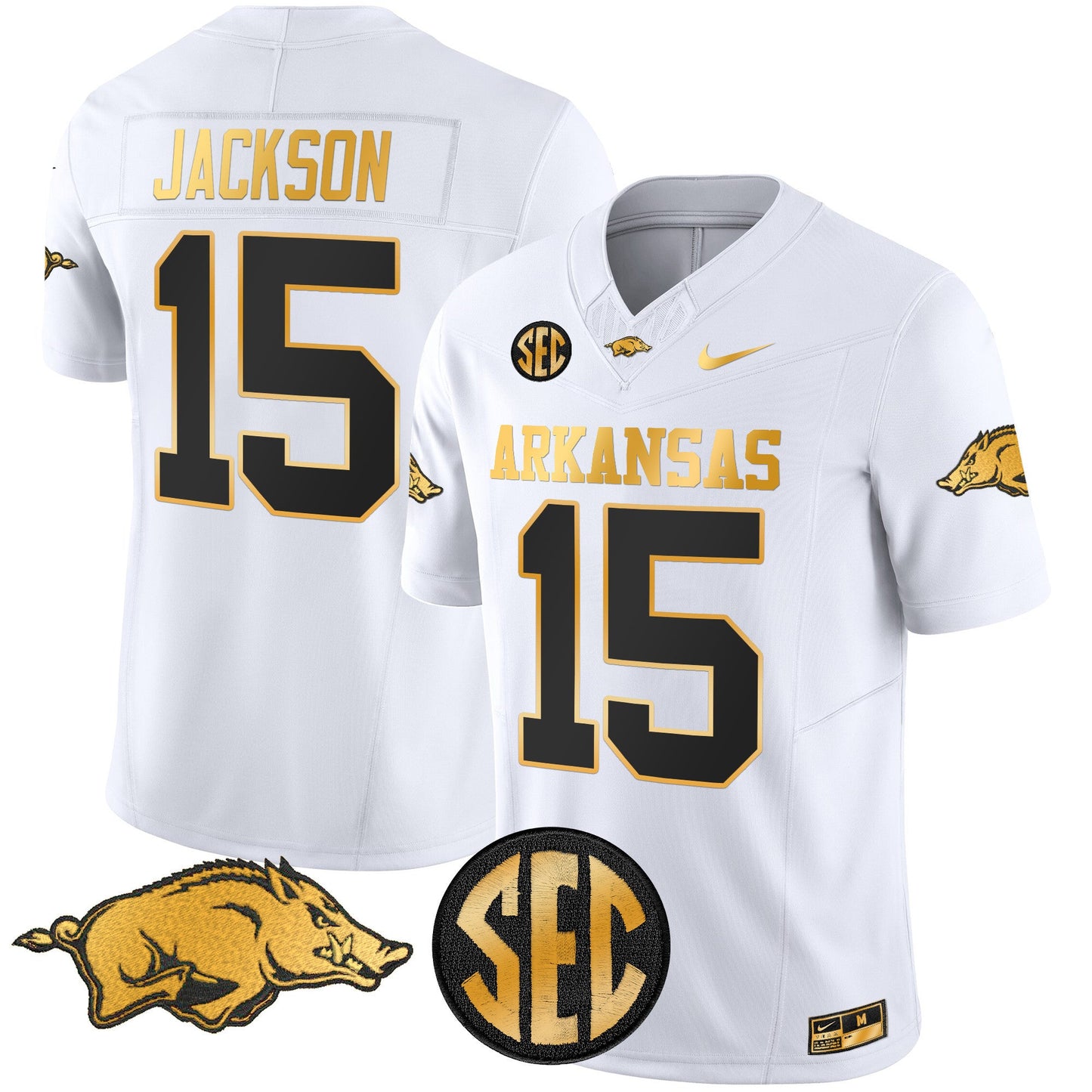 Arkansas Razorbacks Gold Vapor Limited Jersey - All Stitched