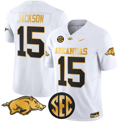 Arkansas Razorbacks Gold Vapor Limited Jersey - All Stitched