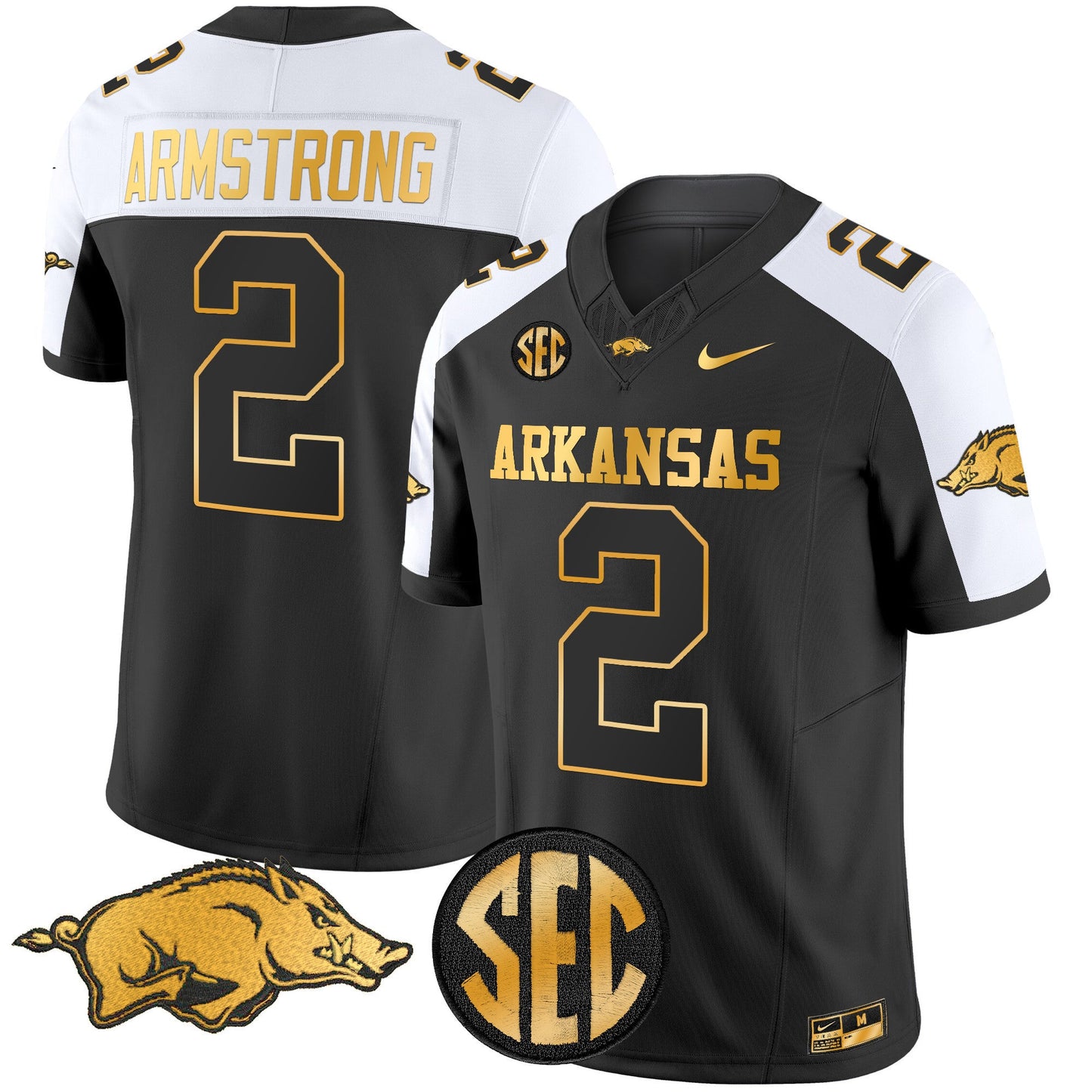 Arkansas Razorbacks Gold Vapor Limited Jersey - All Stitched