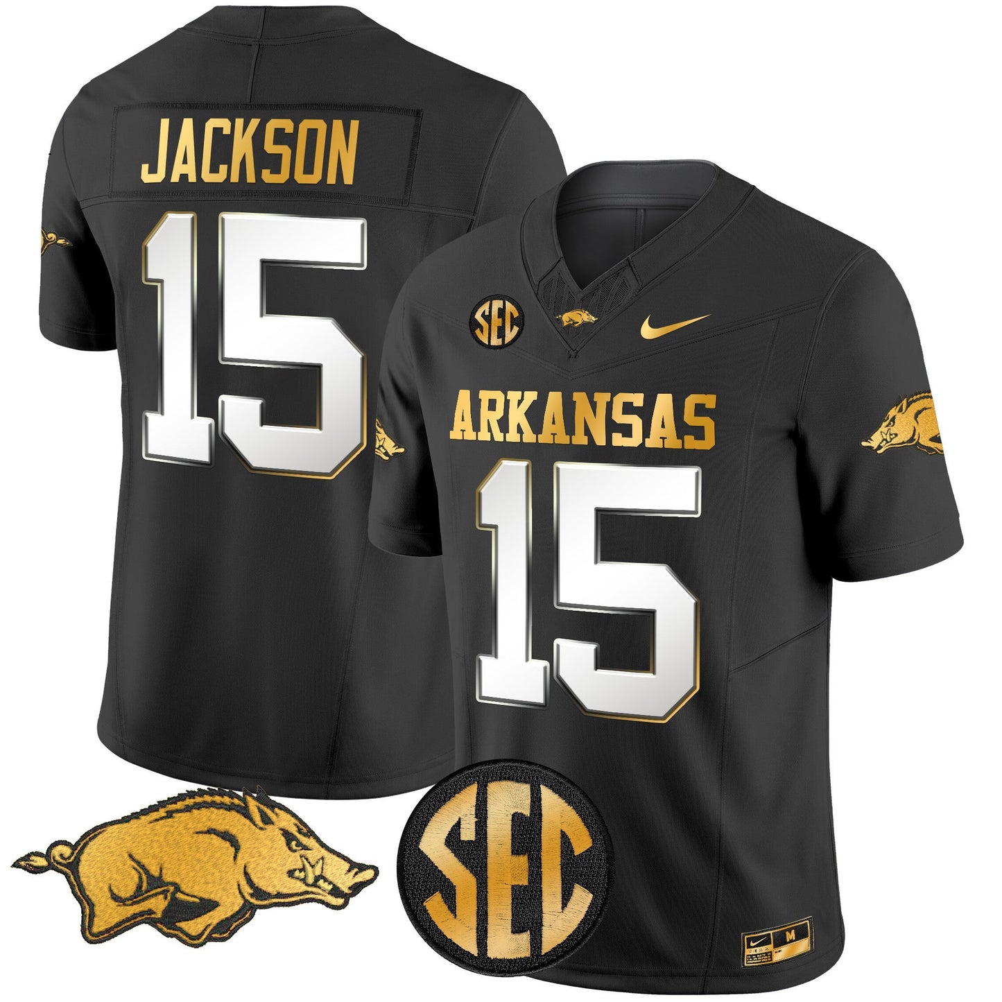 Arkansas Razorbacks Gold Vapor Limited Jersey - All Stitched