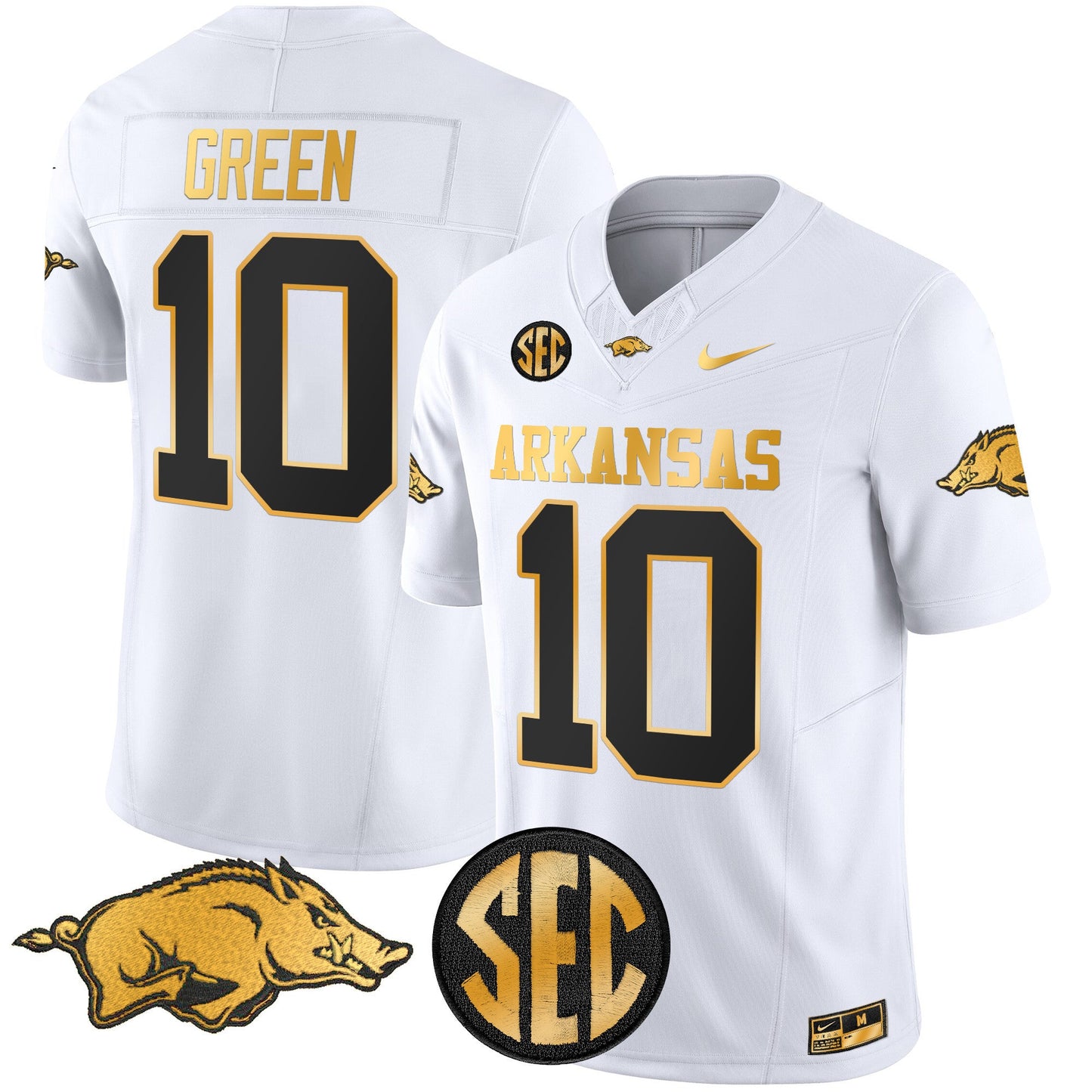Arkansas Razorbacks Gold Vapor Limited Jersey - All Stitched