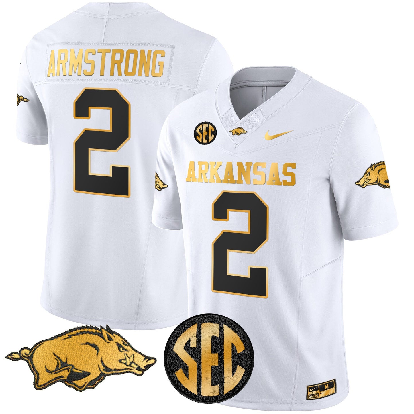 Arkansas Razorbacks Gold Vapor Limited Jersey - All Stitched