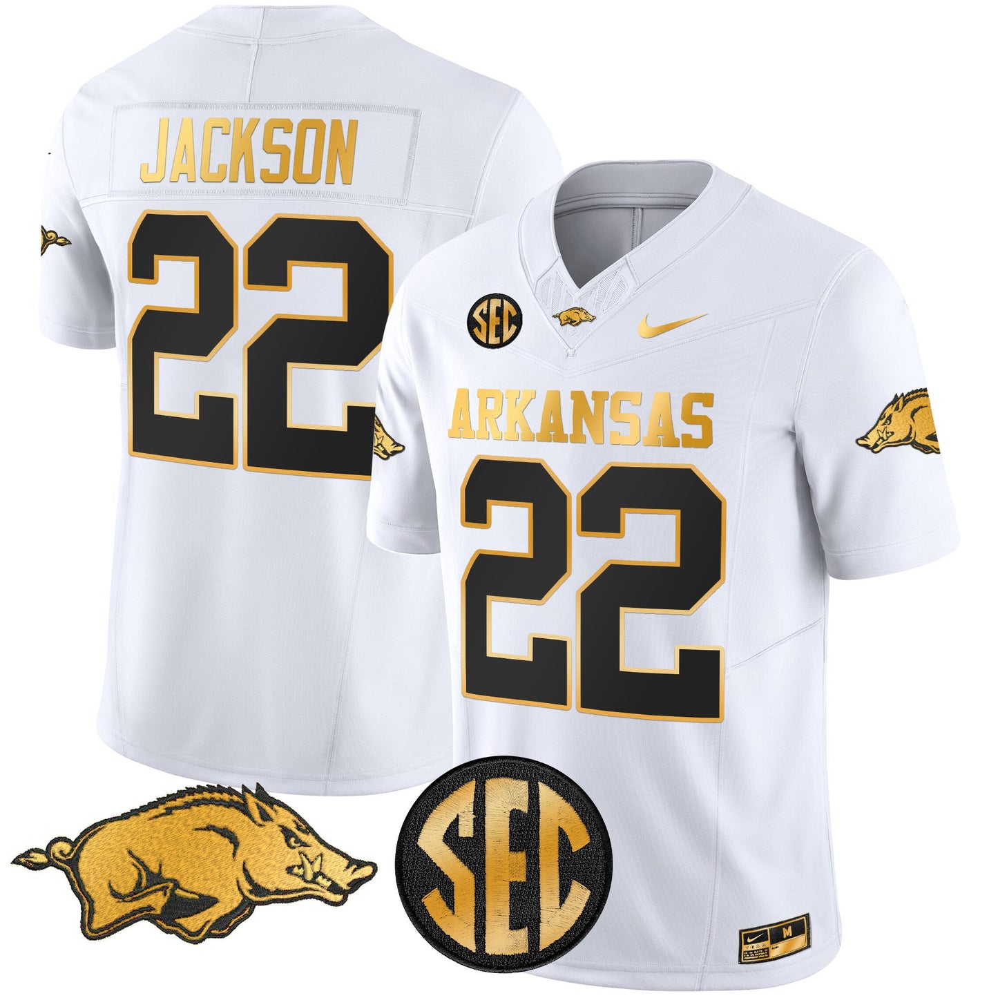 Arkansas Razorbacks Gold Vapor Limited Jersey - All Stitched