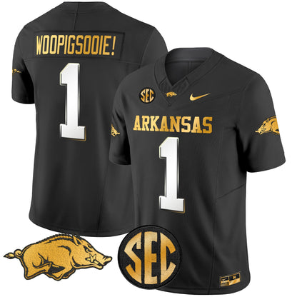 Arkansas Razorbacks Gold Vapor Limited Jersey - All Stitched