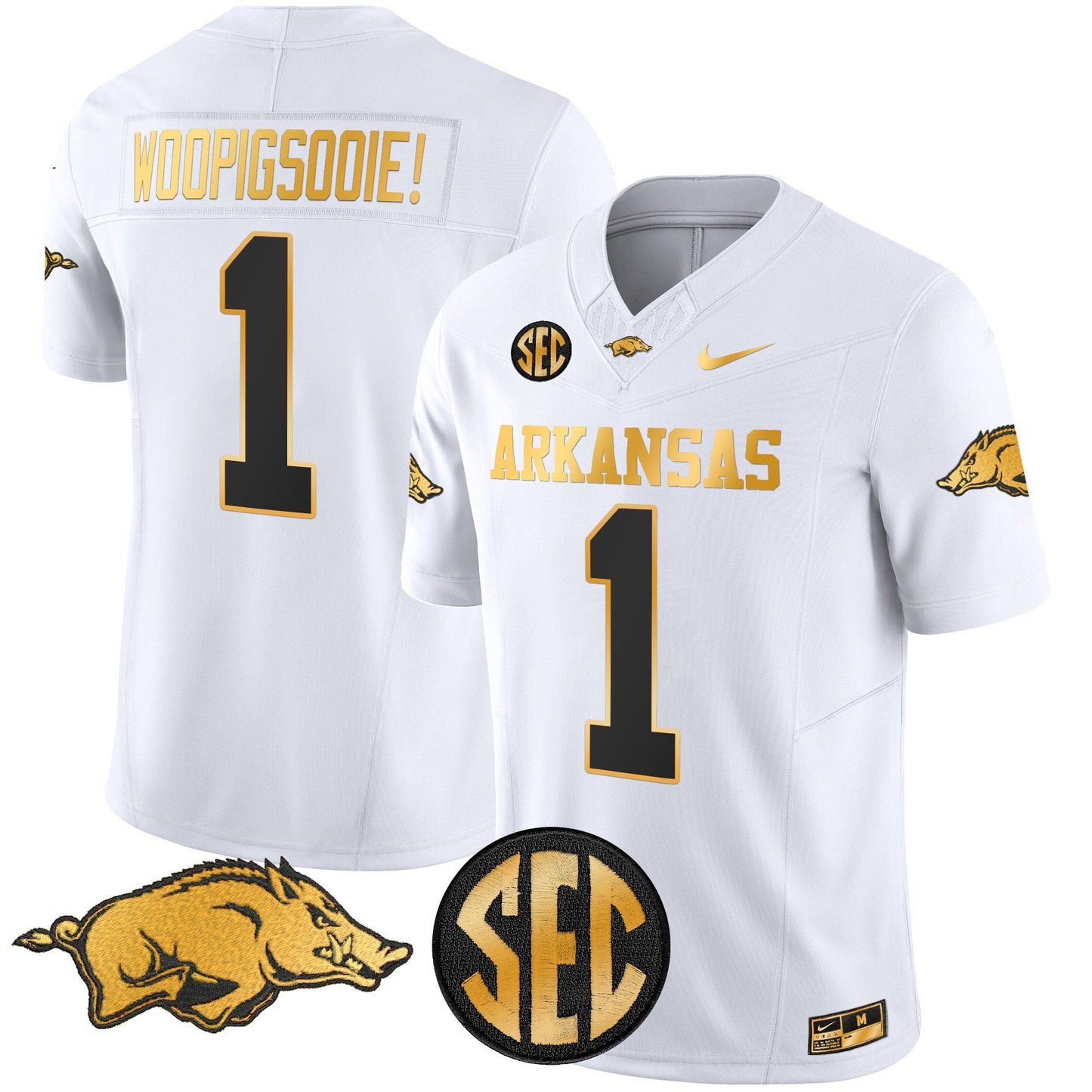 Arkansas Razorbacks Gold Vapor Limited Jersey - All Stitched
