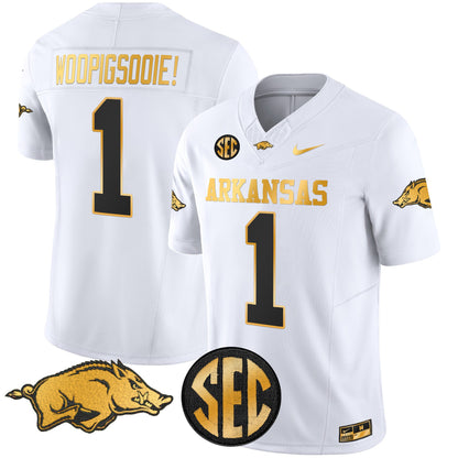 Arkansas Razorbacks Gold Vapor Limited Jersey - All Stitched