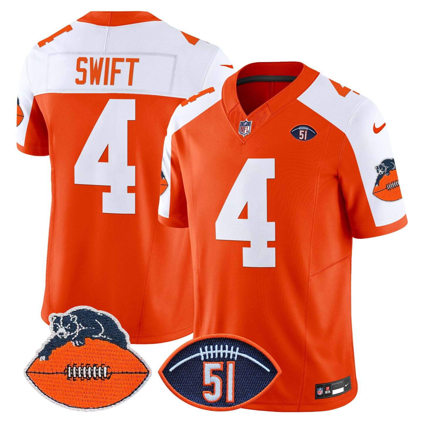 Men's Chicago Bears Dick Butkus Patch Throwback Vapor Limited Jersey - All Stitched