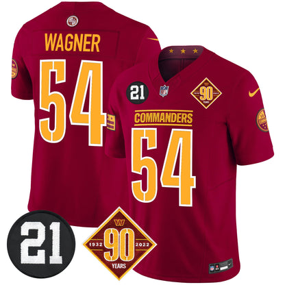 Men's Washington Commanders 90th & Sean Taylor Patch Vapor Limited Jersey - All Stitched