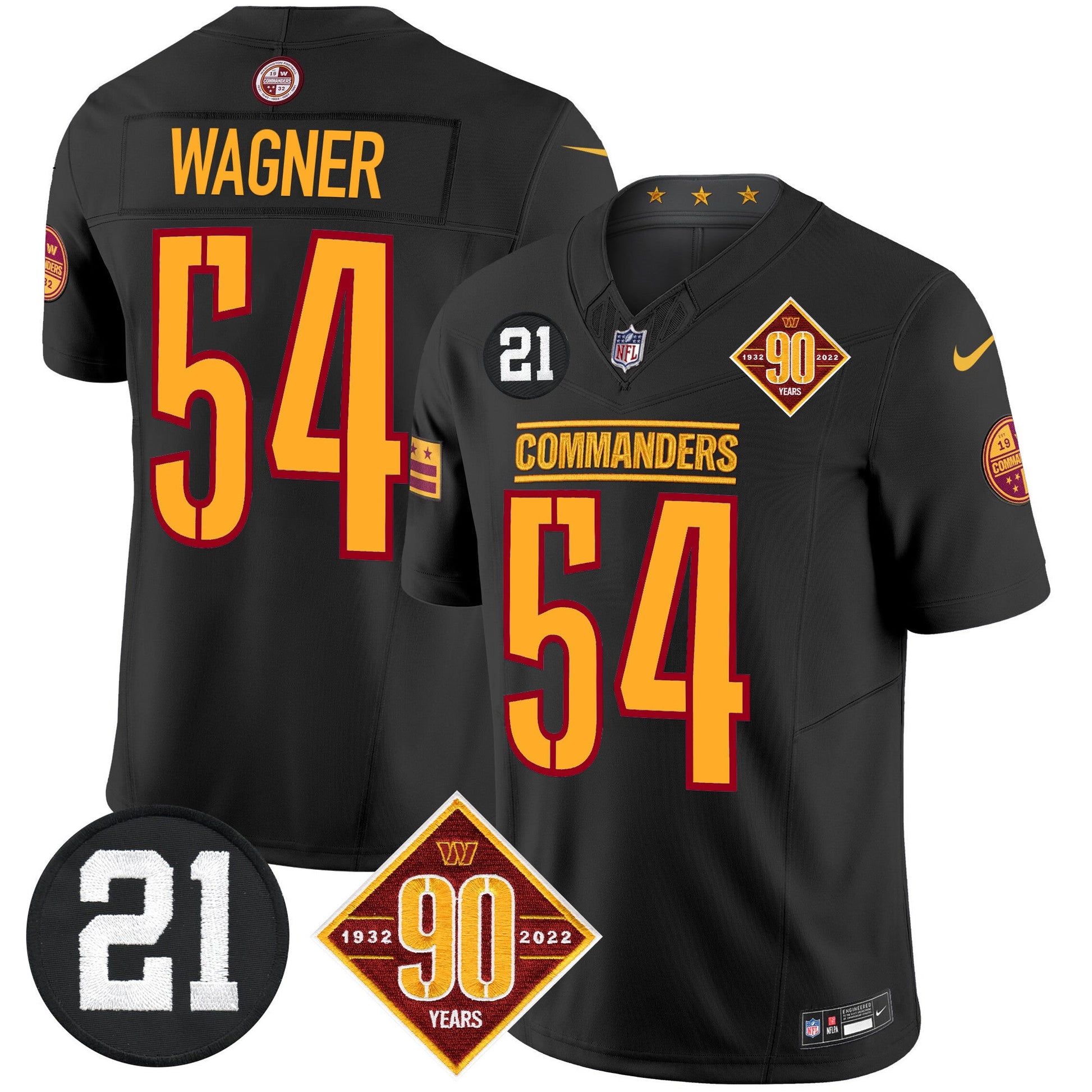 Men's Washington Commanders 90th & Sean Taylor Patch Vapor Limited Jersey - All Stitched