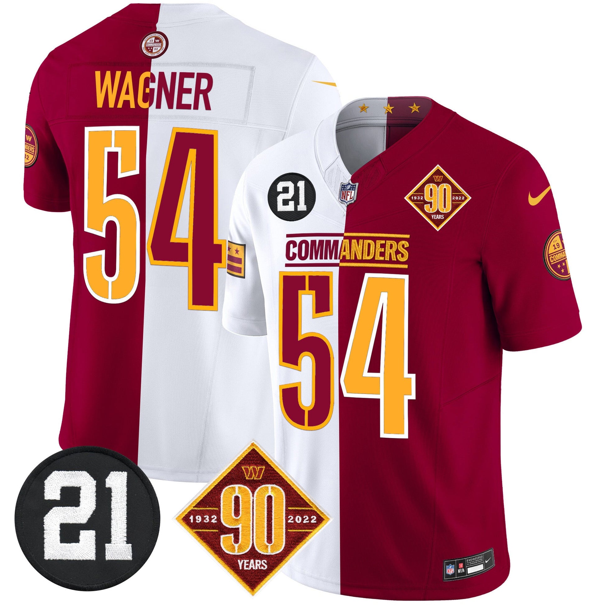 Men's Washington Commanders 90th & Sean Taylor Patch Vapor Limited Jersey - All Stitched
