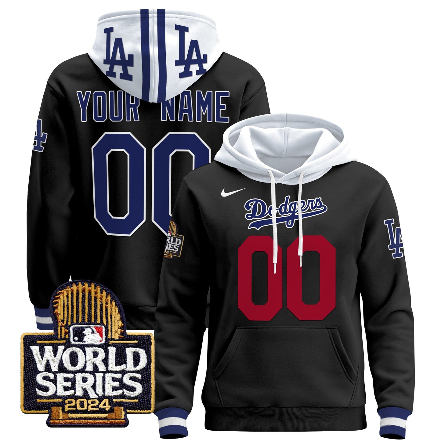 Dodgers 2024 World Series Custom Pullover Hoodie - All Stitched