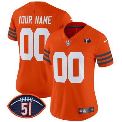 CHI Dick Butkus Patch Throwback Vapor Limited Custom Jersey - All Stitched