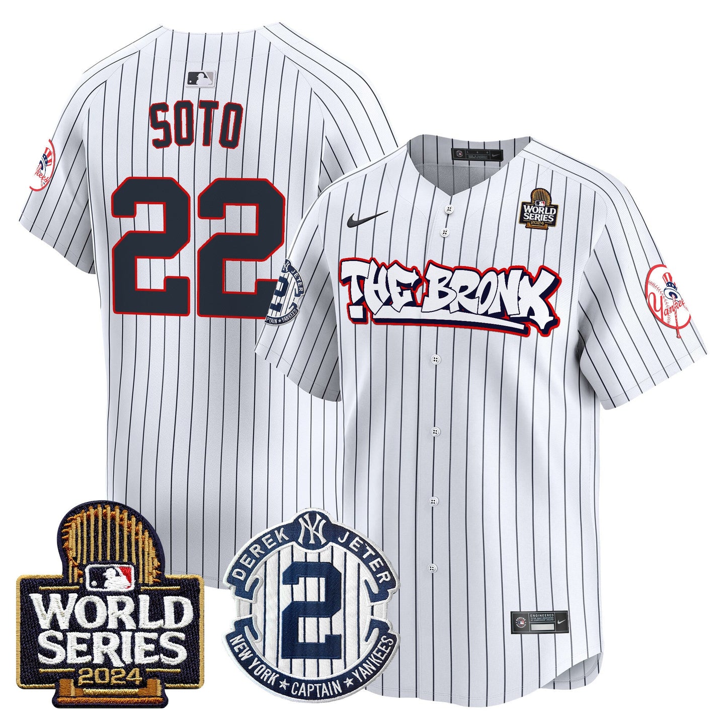 Yankees The Bronx 2024 World Series Vapor Premier Limited Jersey V2 - All Stitched