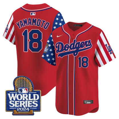 Dodgers American Style 2024 World Series Vapor Premier Limited Jersey - All Stitched
