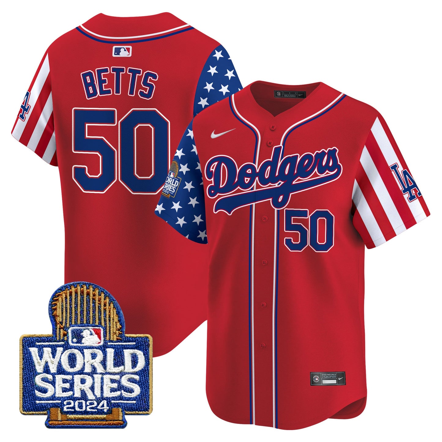 Dodgers American Style 2024 World Series Vapor Premier Limited Jersey - All Stitched