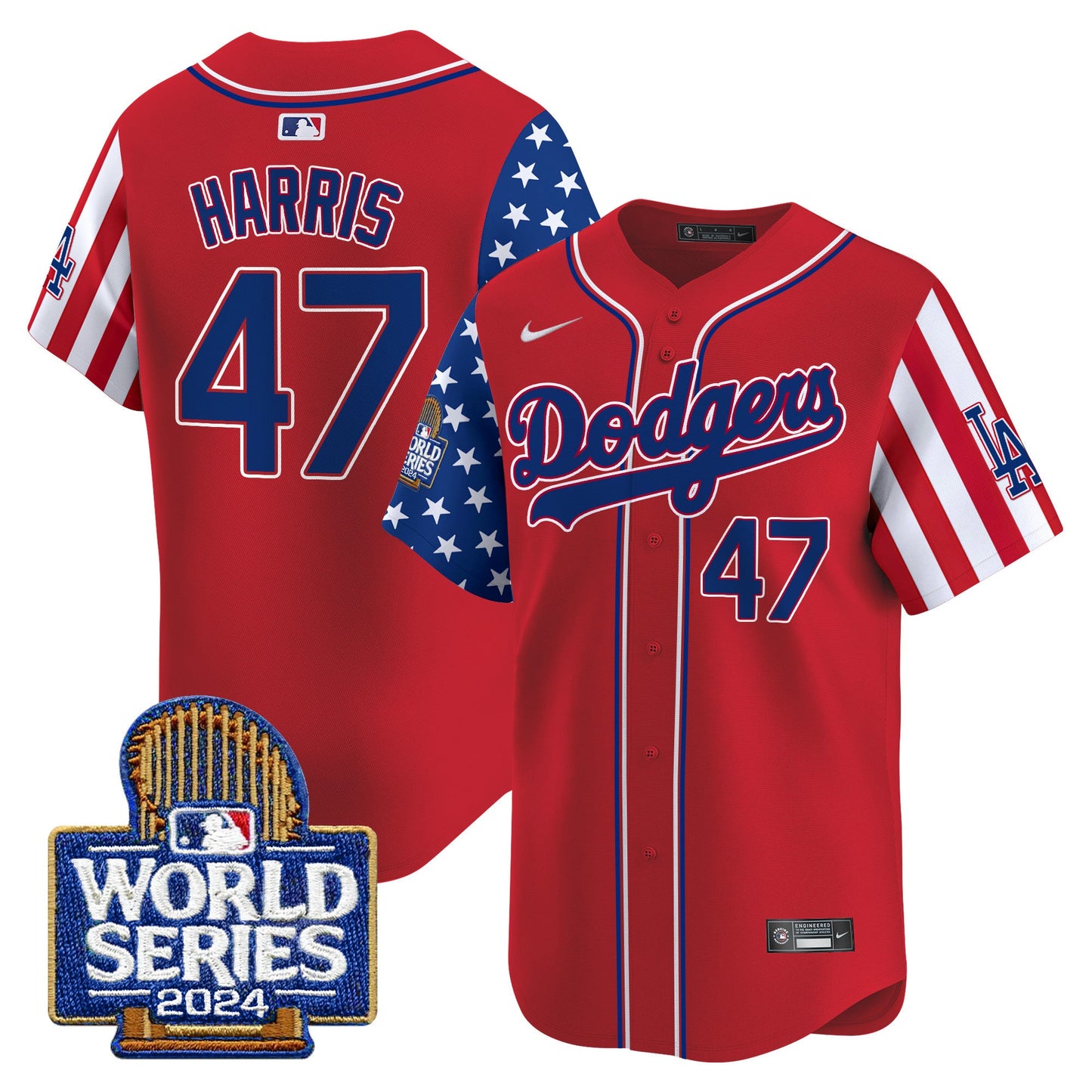 Dodgers American Style 2024 World Series Vapor Premier Limited Jersey - All Stitched