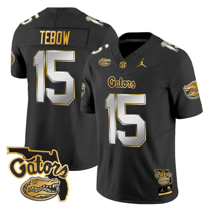 Florida Gators 2024 Florida Patch Gold Vapor Limited Jersey - All Stitched