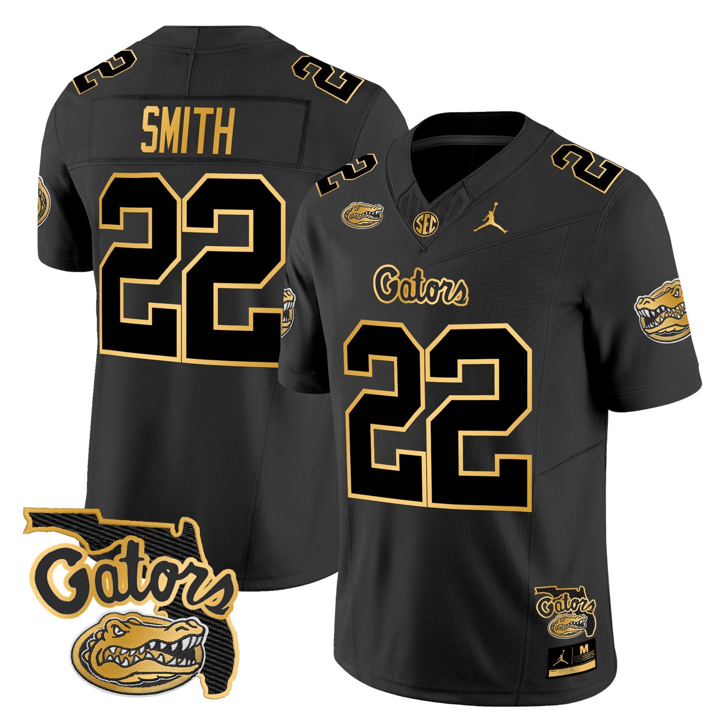Florida Gators 2024 Florida Patch Gold Vapor Limited Jersey - All Stitched