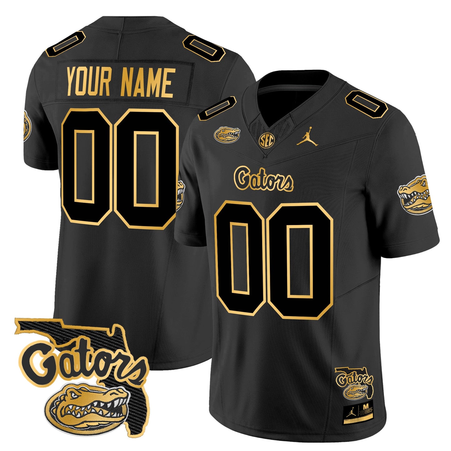 Florida Gators 2024 Florida Patch Gold Vapor Limited Custom Jersey - All Stitched