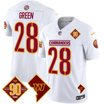 Men's Washington Commanders 90th Anniversary & Home Patch Vapor Limited Jersey - All Stitched