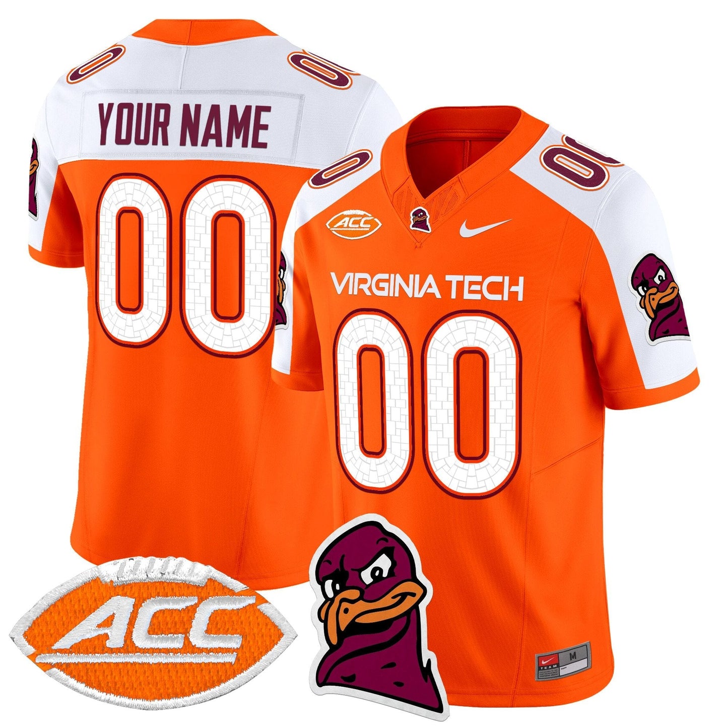 Virginia Tech Hokies 2025 Vapor Limited Custom Jersey - All Stitched