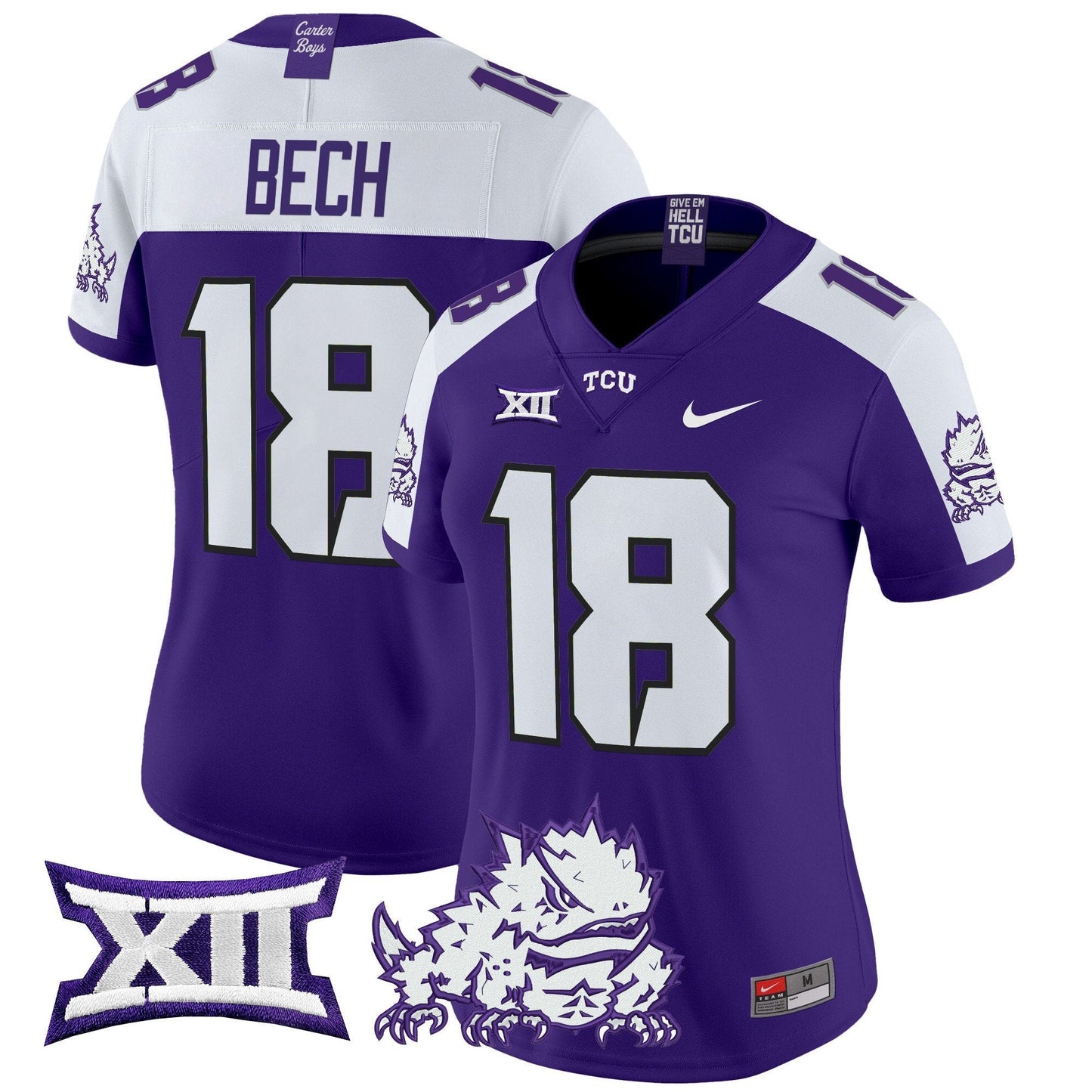 Women's TCU Horned Frogs 2024 Vapor Limited Jersey - All stitched