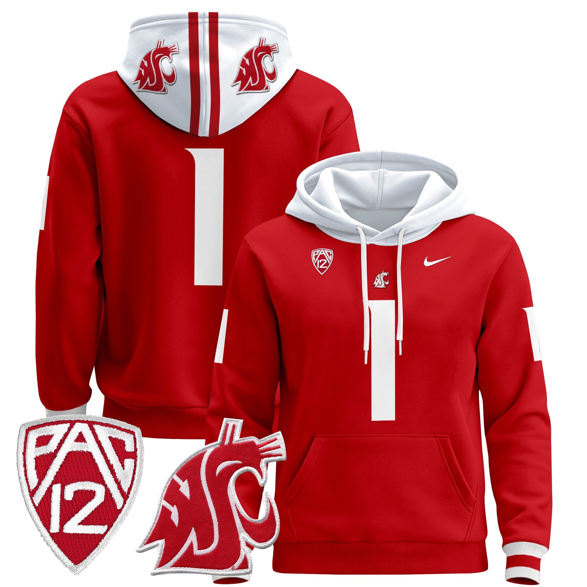 Men's Washington State Cougars 2024 Pullover Hoodie - All Stitched
