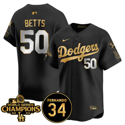 LA Dodgers - World Series Champions 2024/Fernando Valenzuela Memorial Jersey - All Stitched N1