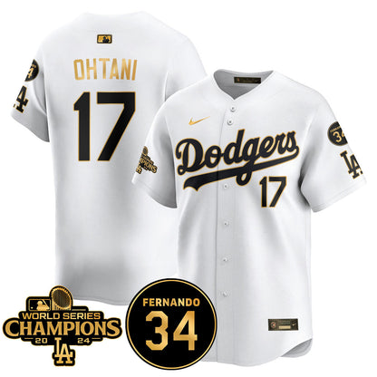 LA Dodgers - World Series Champions 2024/Fernando Valenzuela Memorial Jersey - All Stitched N1