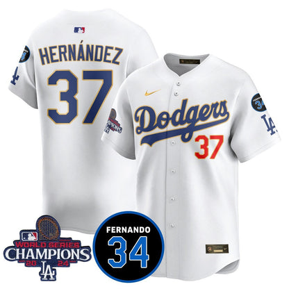 LA Dodgers - World Series Champions 2024/Fernando Valenzuela Memorial Jersey - All Stitched N1