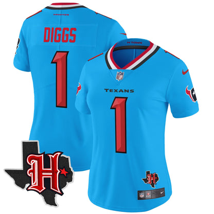Women's HOU 2024 Texas Patch Vapor Limited Jersey V5 - All Stitched