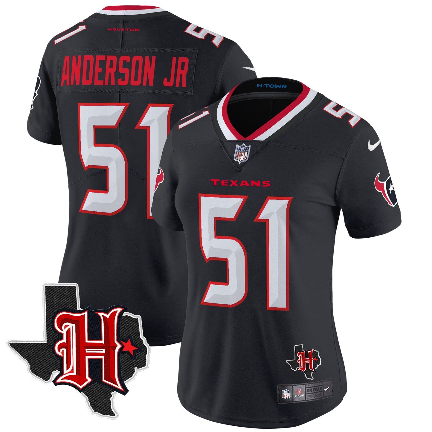 Women's HOU 2024 Texas Patch Vapor Limited Jersey V5 - All Stitched