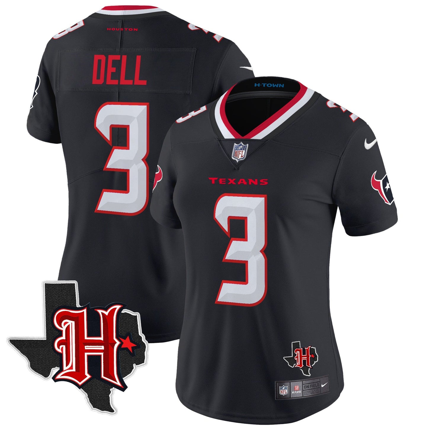 Women's HOU 2024 Texas Patch Vapor Limited Jersey V5 - All Stitched