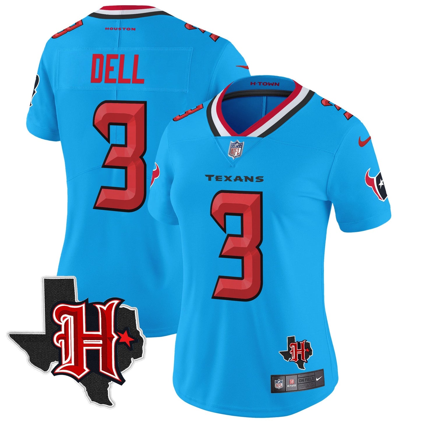 Women's HOU 2024 Texas Patch Vapor Limited Jersey V5 - All Stitched