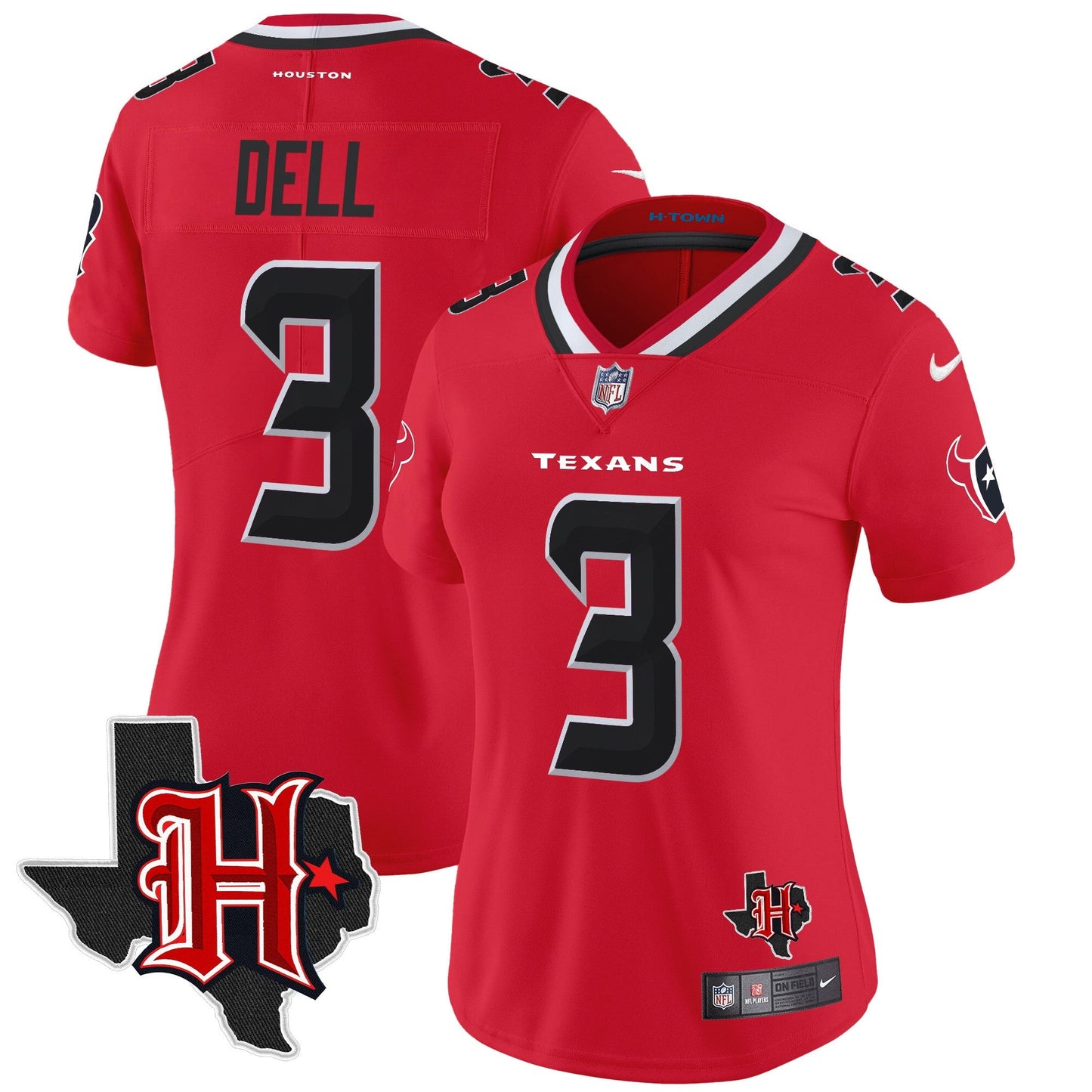 Women's HOU 2024 Texas Patch Vapor Limited Jersey V5 - All Stitched
