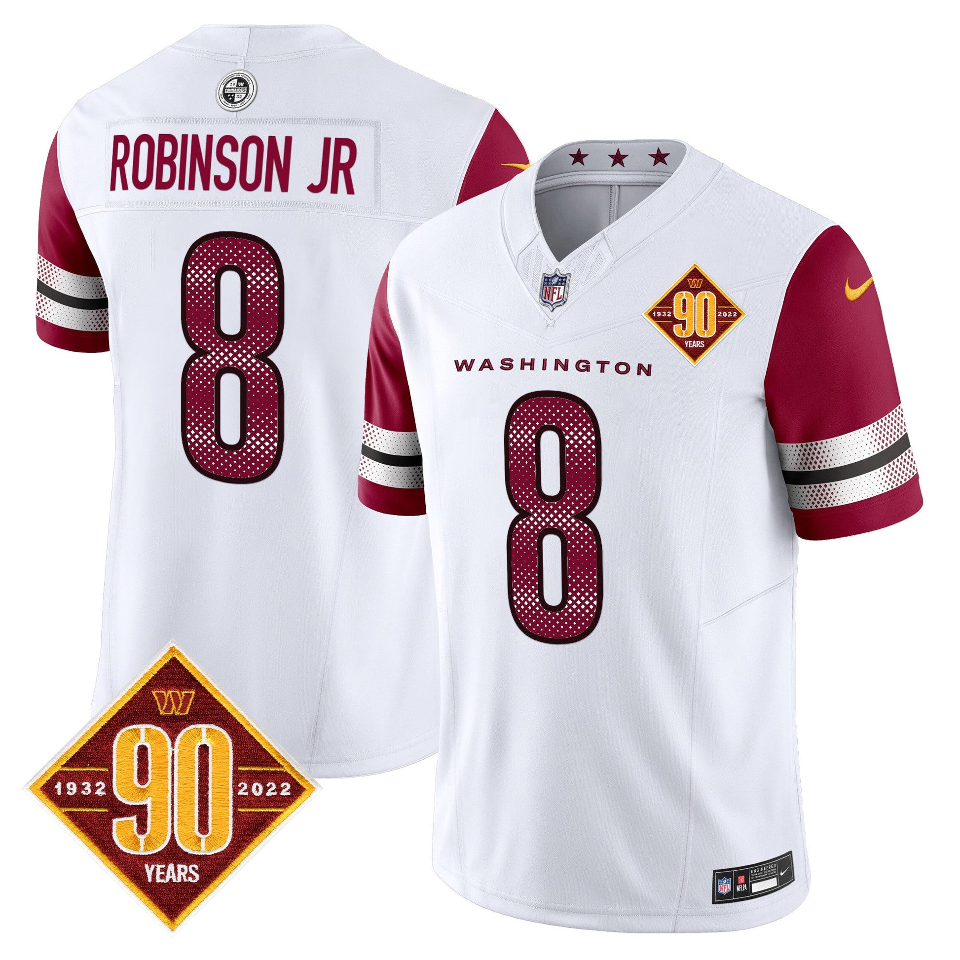 Men's Washington Commanders 90th Anniversary Vapor Limited Jersey V4 - All Stitched