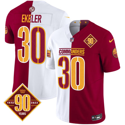 Men's Washington Commanders 90th Anniversary Vapor Limited Jersey V4 - All Stitched