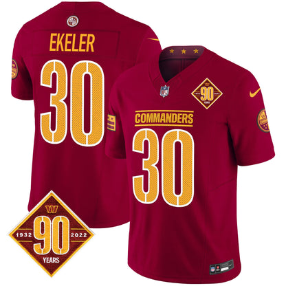 Men's Washington Commanders 90th Anniversary Vapor Limited Jersey V4 - All Stitched