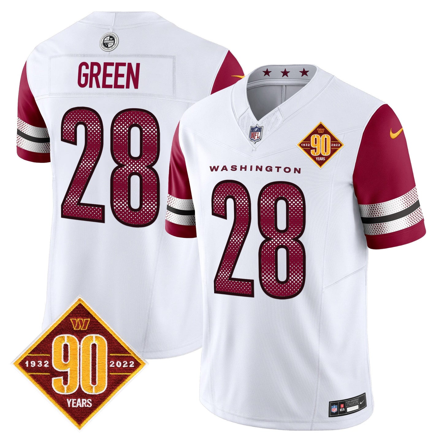 Men's Washington Commanders 90th Anniversary Vapor Limited Jersey V4 - All Stitched
