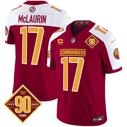 Men's Washington Commanders 90th Anniversary Vapor Limited Jersey V4 - All Stitched