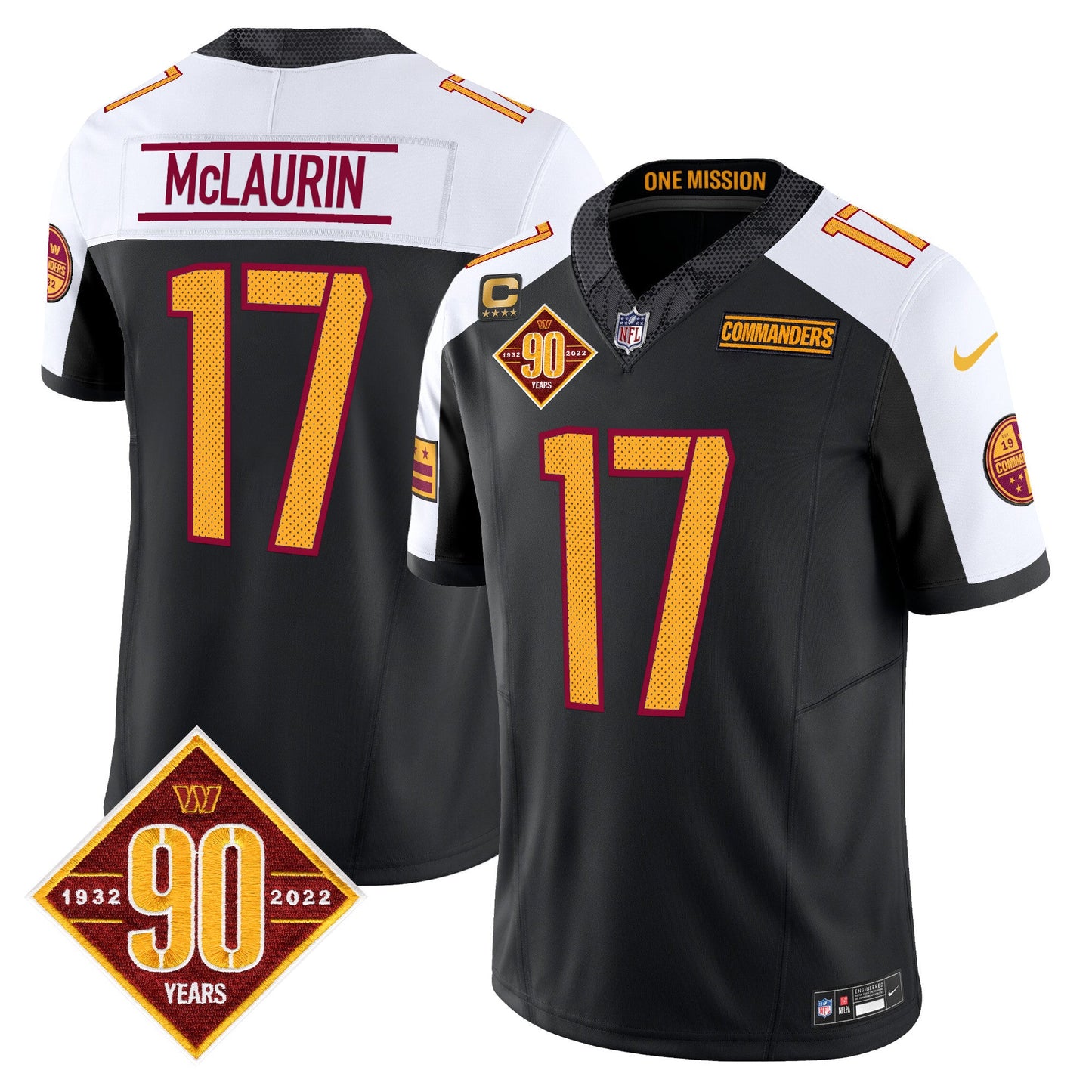 Men's Washington Commanders 90th Anniversary Vapor Limited Jersey V4 - All Stitched