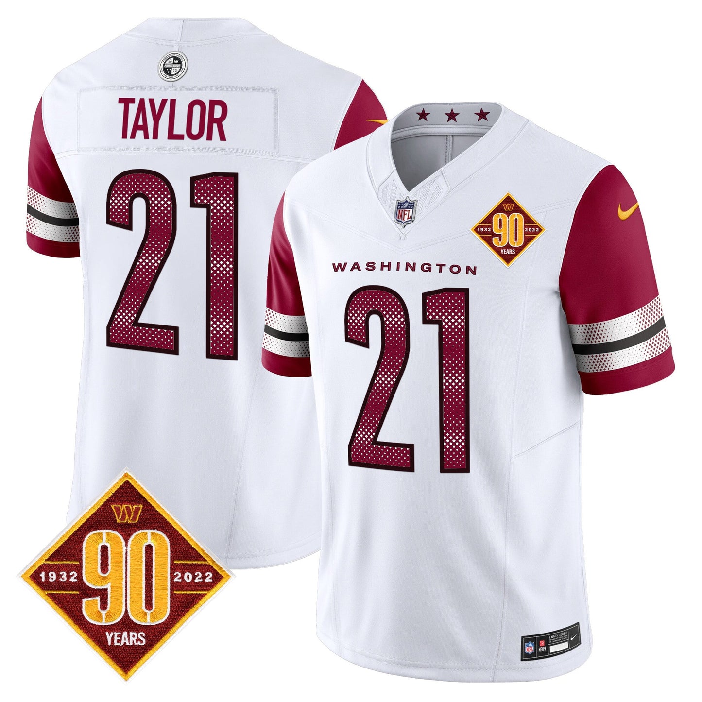 Men's Washington Commanders 90th Anniversary Vapor Limited Jersey V4 - All Stitched