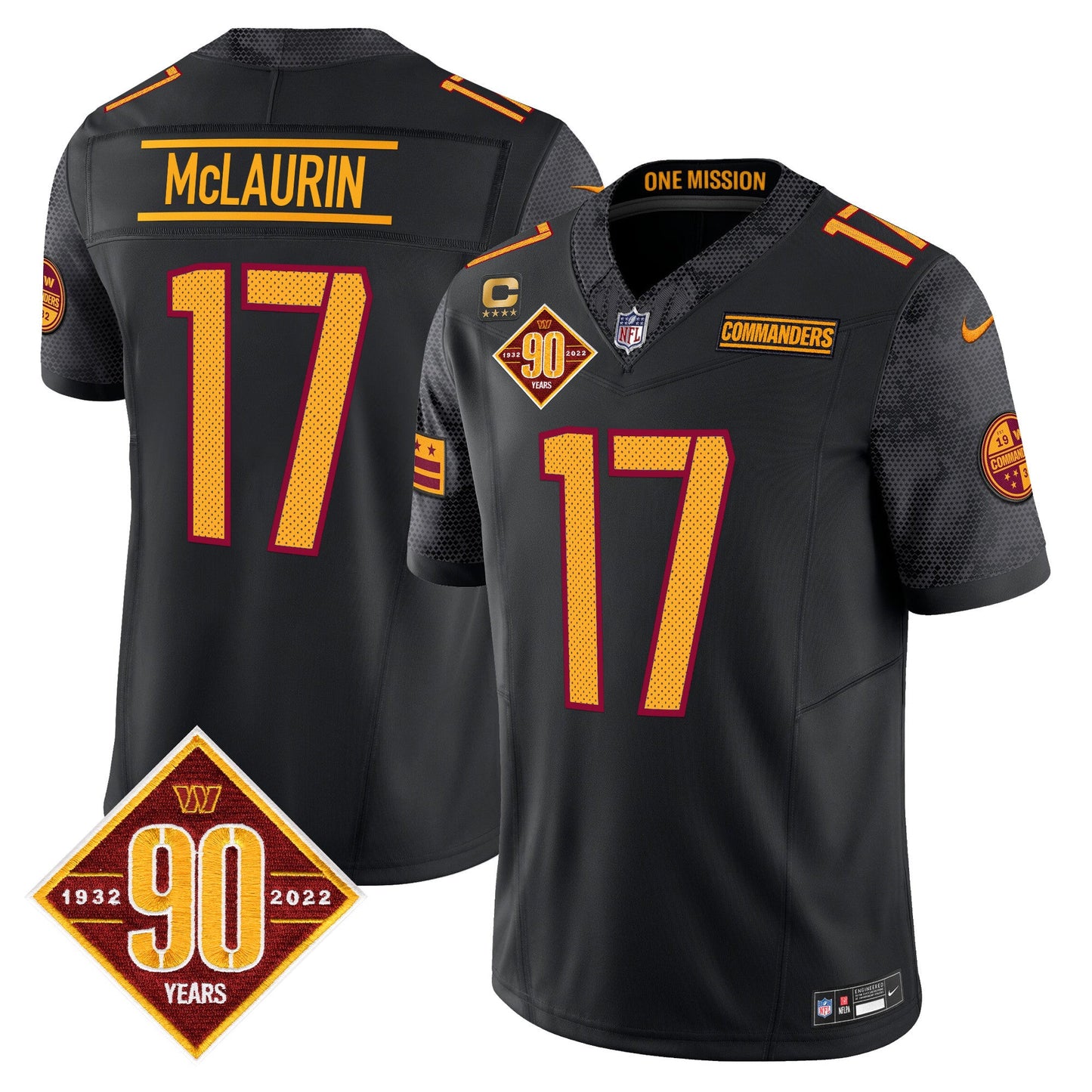 Men's Washington Commanders 90th Anniversary Vapor Limited Jersey V4 - All Stitched