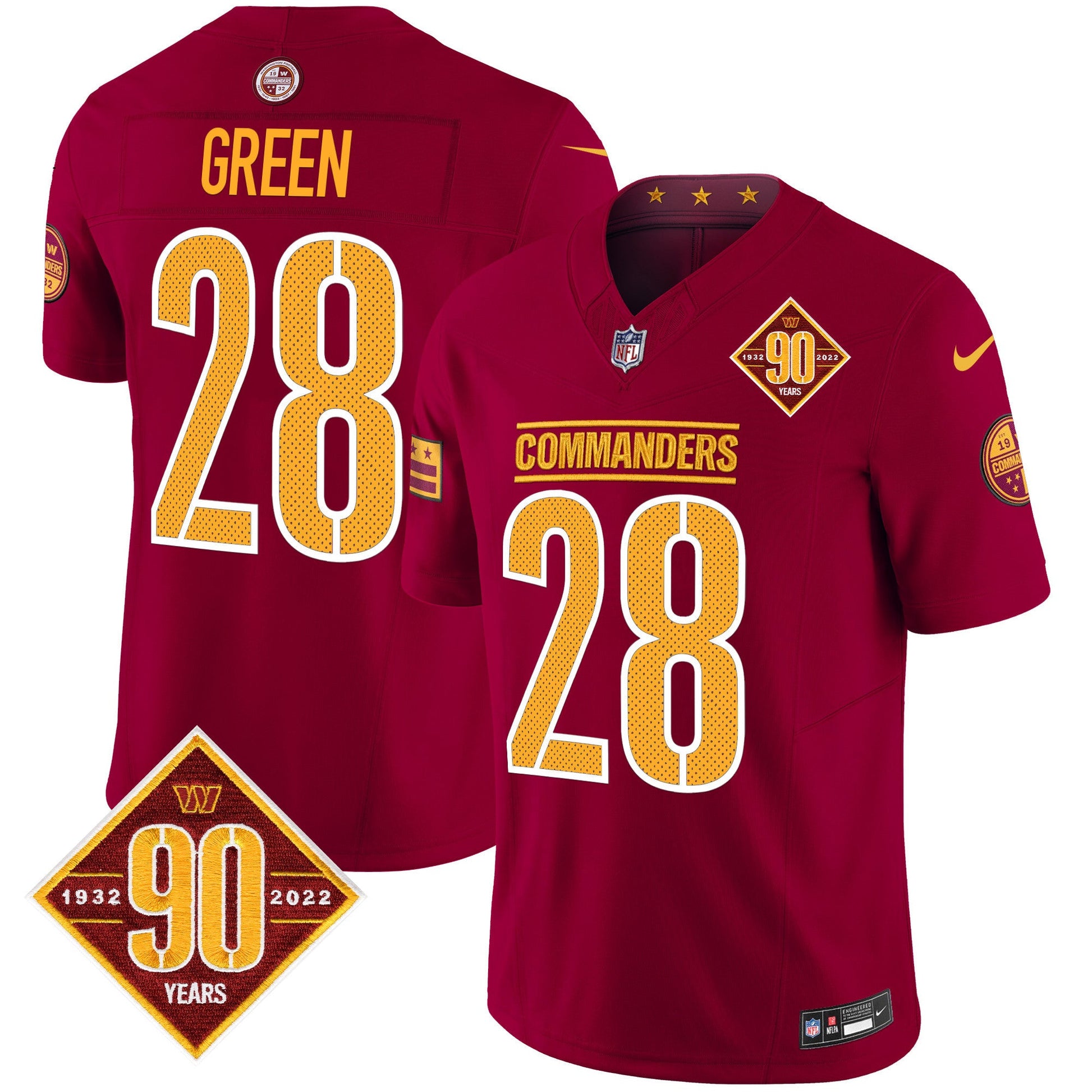 Men's Washington Commanders 90th Anniversary Vapor Limited Jersey V4 - All Stitched