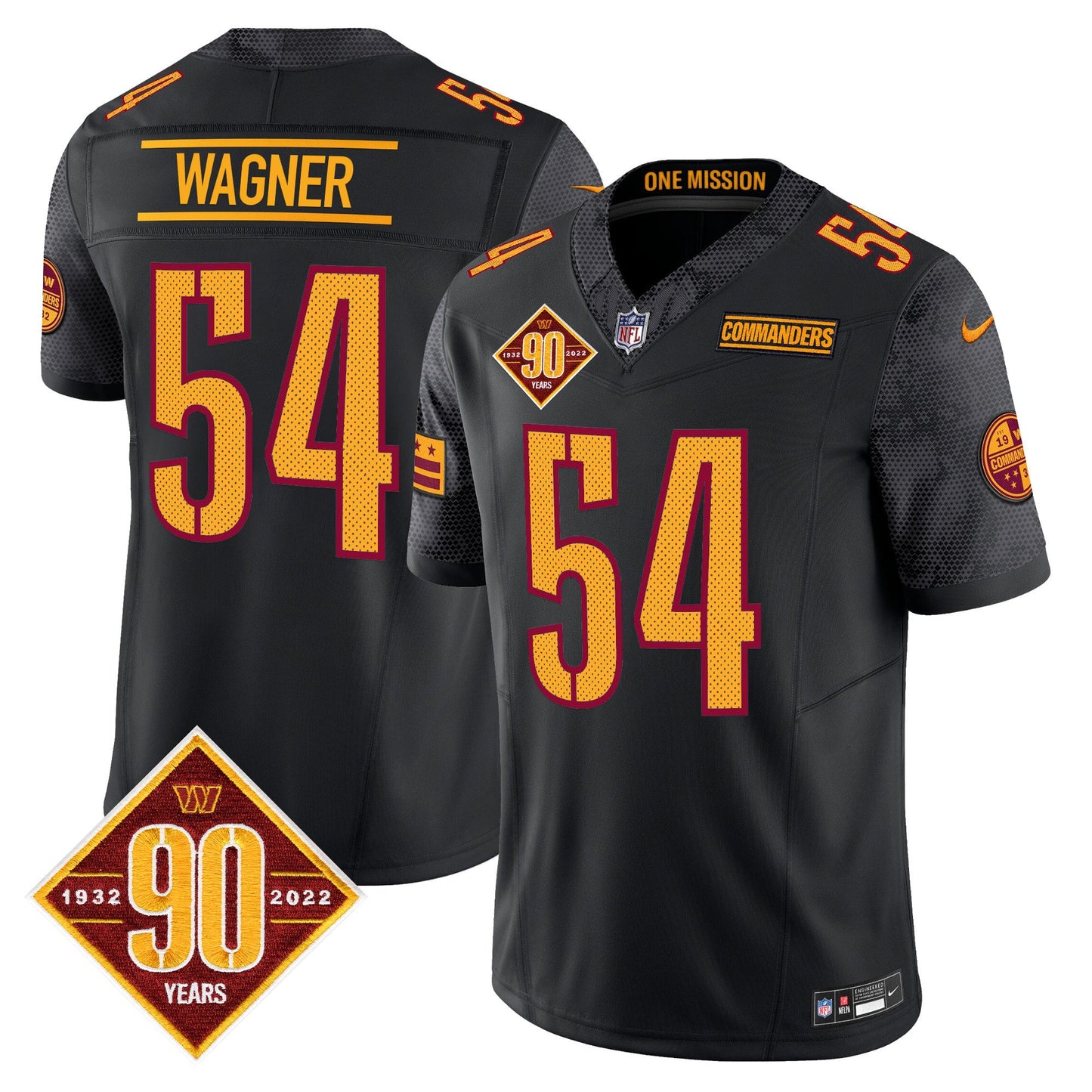 Men's Washington Commanders 90th Anniversary Vapor Limited Jersey V4 - All Stitched