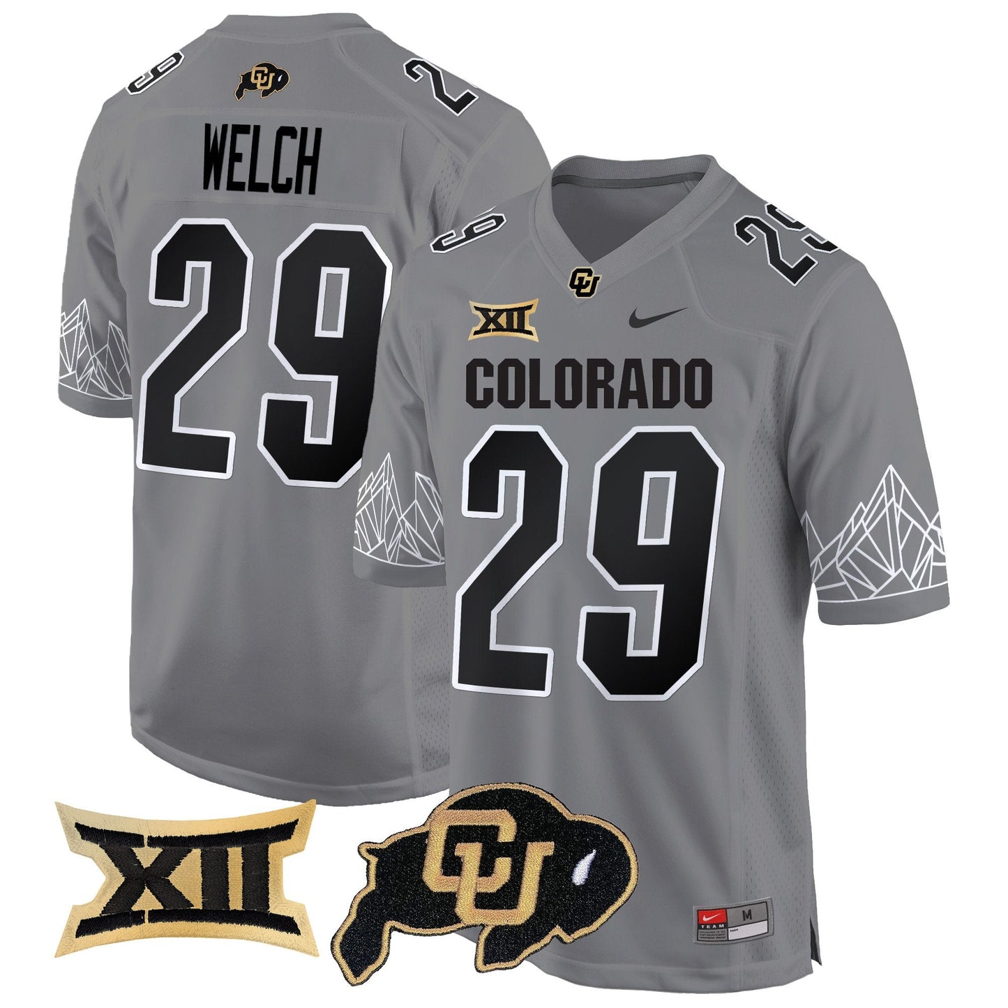 CU Big 12 XII Patch Game Jersey - All Stitched