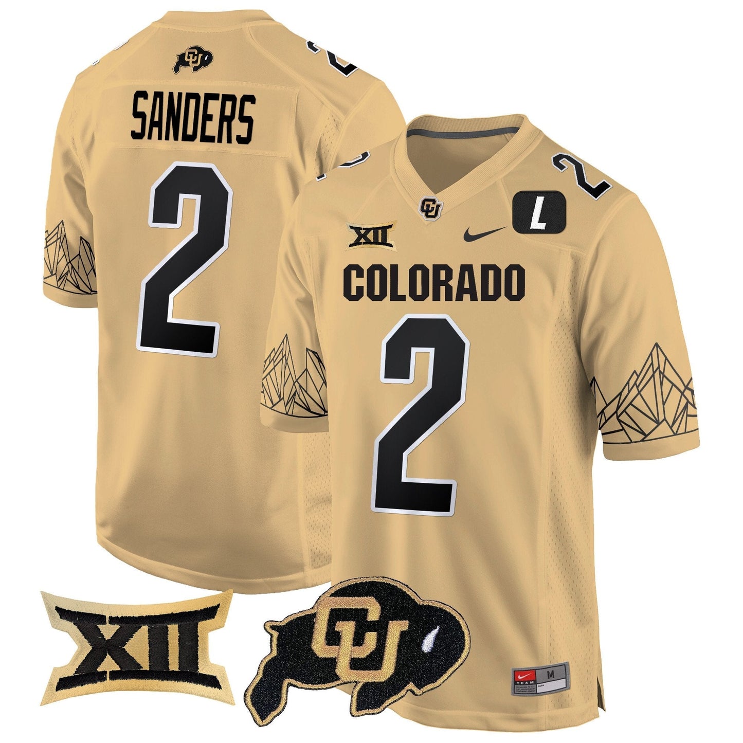 CU Big 12 XII Patch Game Jersey - All Stitched